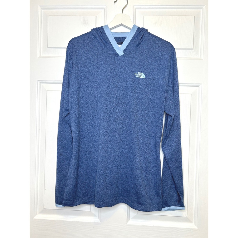 The North Face FlashDry Hoodie XL Blue Thumbhole Activewear